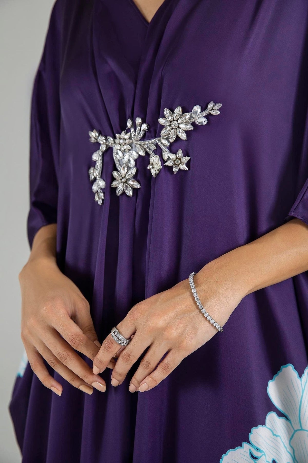 Sana Safinaz | Silk Tunics | SS24STP132P2T-Brand:Sana Safinaz-Type:Ladies Clothes-Multicolor-Poly Satin-House of Maryam- Buy in UK, USA