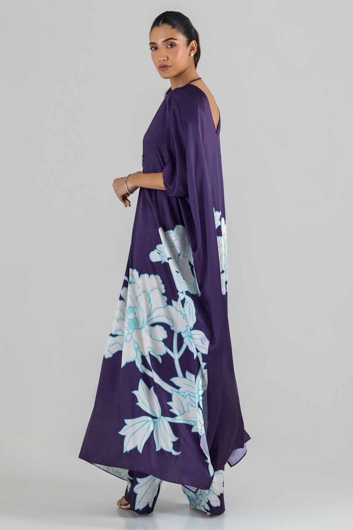 Sana Safinaz | Silk Tunics | SS24STP132P2T-Brand:Sana Safinaz-Type:Ladies Clothes-Multicolor-Poly Satin-House of Maryam- Buy in UK, USA