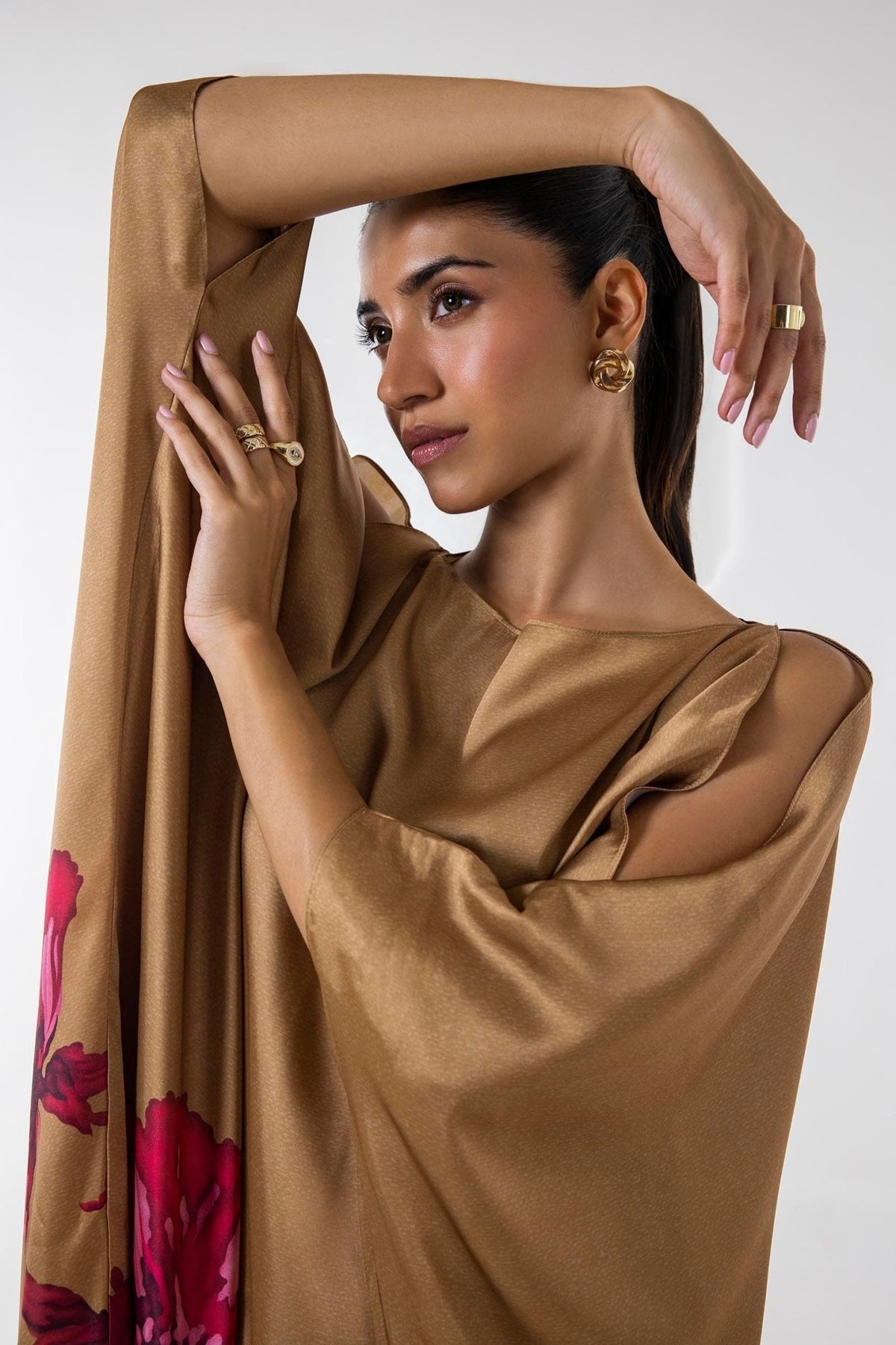 Sana Safinaz | Silk Tunics | SS24STP149P2T-Brand:Sana Safinaz-Type:Ladies Clothes-Multicolor-Poly Satin-House of Maryam- Buy in UK, USA