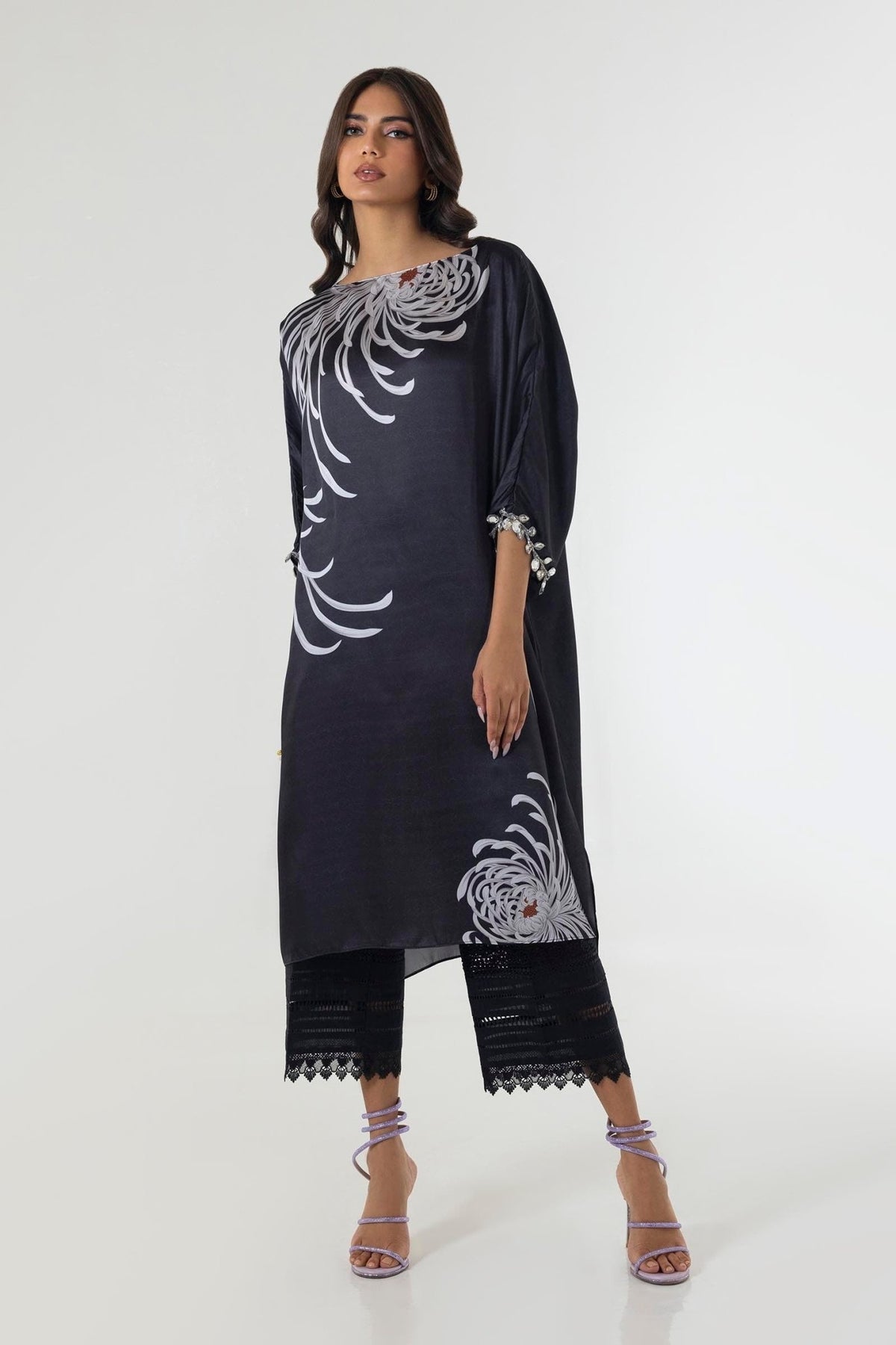 Sana Safinaz | Silk Tunics | SS24STP159-Brand:Sana Safinaz-Type:Ladies Clothes-Multicolor-Poly Satin-House of Maryam- Buy in UK, USA