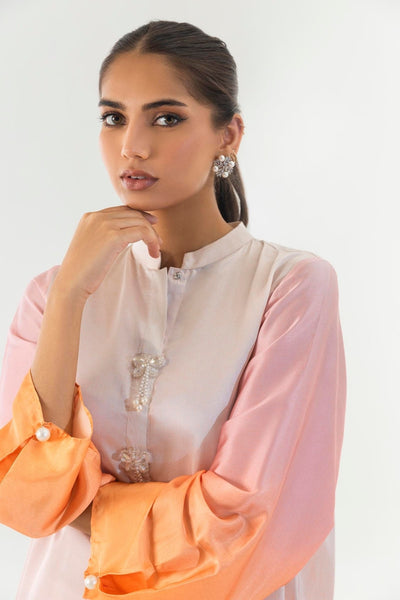 Sana Safinaz | Silk Tunics | SS24STP164P2T-Brand:Sana Safinaz-Type:Ladies Clothes-Multicolor-Poly Satin-House of Maryam- Buy in UK, USA