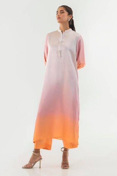 Sana Safinaz | Silk Tunics | SS24STP164P2T-Brand:Sana Safinaz-Type:Ladies Clothes-Multicolor-Poly Satin-House of Maryam- Buy in UK, USA