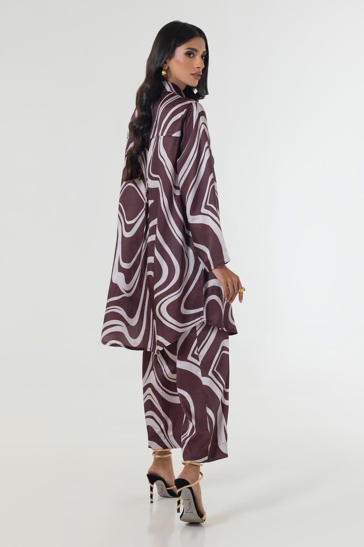 Sana Safinaz | Silk Tunics | SS24STP175P2T-Brand:Sana Safinaz-Type:Ladies Clothes-Multicolor-Poly Satin-House of Maryam- Buy in UK, USA