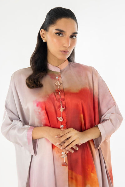 Sana Safinaz | Silk Tunics | SS24STP178P2T-Brand:Sana Safinaz-Type:Ladies Clothes-Multicolor-Poly Satin-House of Maryam- Buy in UK, USA
