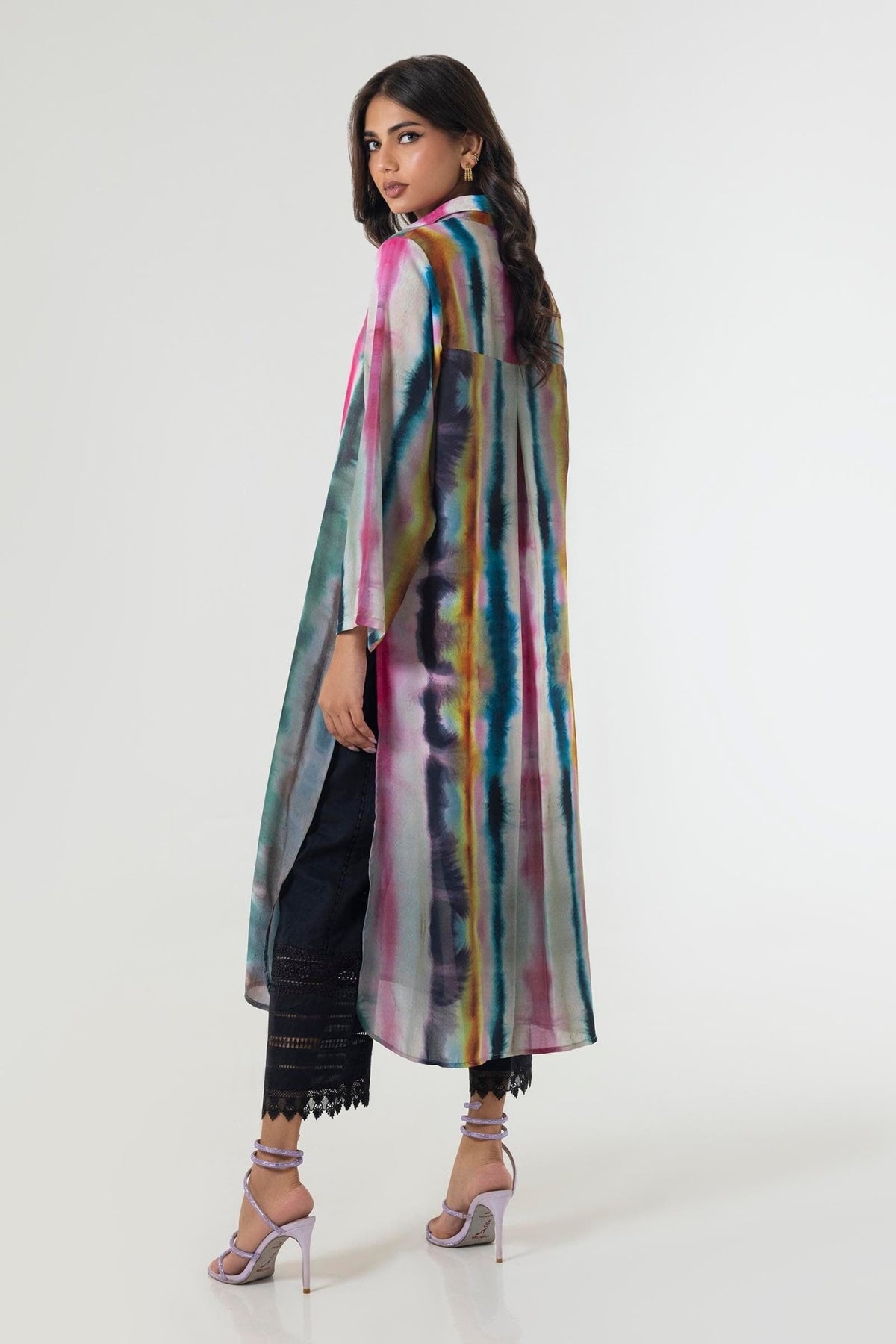 Sana Safinaz | Silk Tunics | SS24STP179-Brand:Sana Safinaz-Type:Ladies Clothes-Multicolor-Poly Satin-House of Maryam- Buy in UK, USA