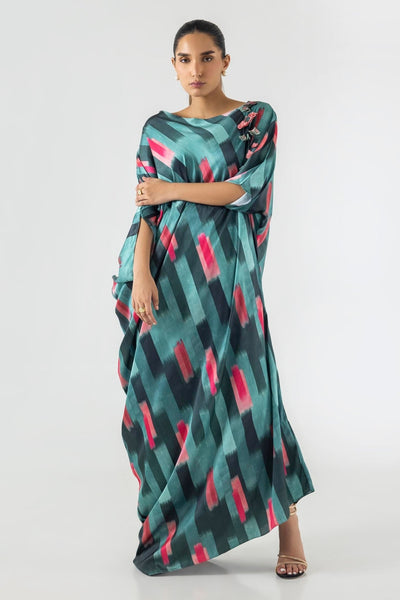 Sana Safinaz | Silk Tunics | SS24STP180-Brand:Sana Safinaz-Type:Ladies Clothes-Multicolor-Poly Satin-House of Maryam- Buy in UK, USA