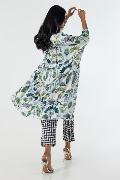 Sana Safinaz | Silk Tunics | SX24STP190P2T-Brand:Sana Safinaz-Type:Ladies Clothes-Multicolor-Poly Satin-House of Maryam- Buy in UK, USA