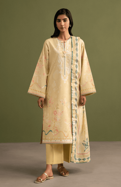 Seran | Essentials Casual | Alira-Brand:Seran-Type:Ladies Clothes-Dust Yellow-Lawn-House of Maryam- Buy in UK, USA