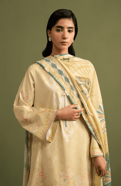 Seran | Essentials Casual | Alira-Brand:Seran-Type:Ladies Clothes-Dust Yellow-Lawn-House of Maryam- Buy in UK, USA