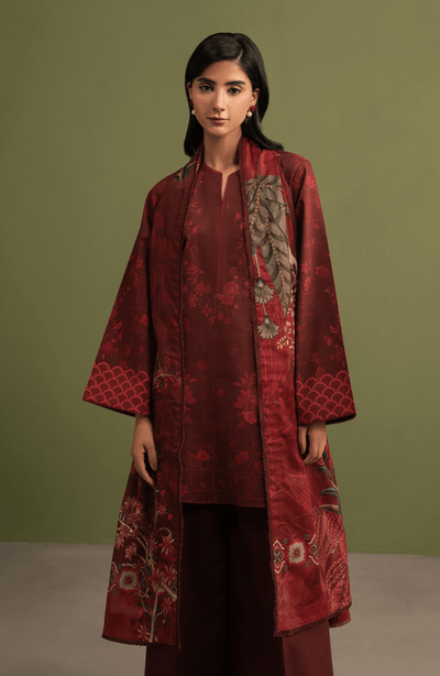 Seran | Essentials Casual | Arven-Brand:Seran-Type:Ladies Clothes-Maroon-Lawn-House of Maryam- Buy in UK, USA