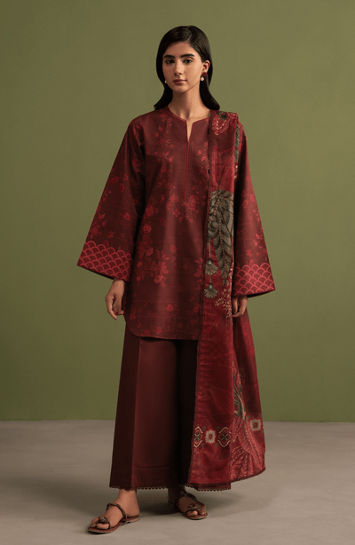 Seran | Essentials Casual | Arven-Brand:Seran-Type:Ladies Clothes-Maroon-Lawn-House of Maryam- Buy in UK, USA