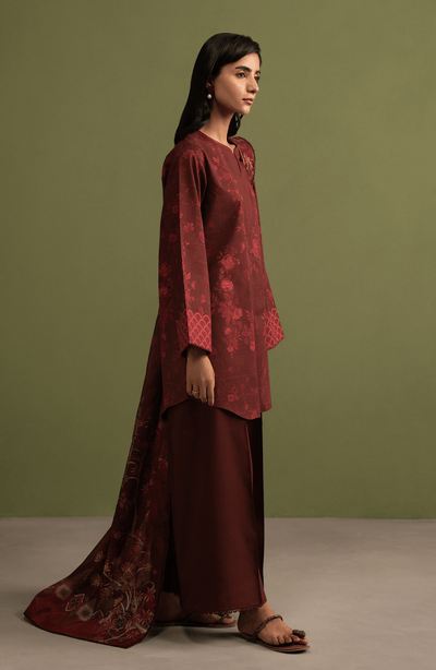 Seran | Essentials Casual | Arven-Brand:Seran-Type:Ladies Clothes-Maroon-Lawn-House of Maryam- Buy in UK, USA
