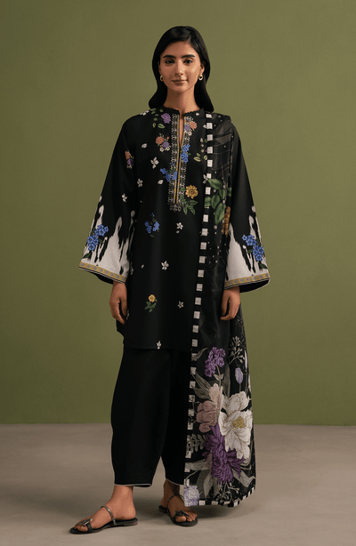 Seran | Essentials Casual | Elen-Brand:Seran-Type:Ladies Clothes-Black-Lawn-House of Maryam- Buy in UK, USA