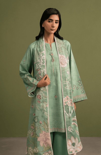 Seran | Essentials Casual |Sorell-Brand:Seran-Type:Ladies Clothes-Sage Green-Lawn-House of Maryam- Buy in UK, USA