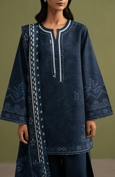 Seran | Essentials Casual | Zayel-Brand:Seran-Type:Ladies Clothes-Navy Blue-Lawn-House of Maryam- Buy in UK, USA