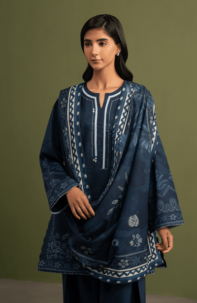 Seran | Essentials Casual | Zayel-Brand:Seran-Type:Ladies Clothes-Navy Blue-Lawn-House of Maryam- Buy in UK, USA