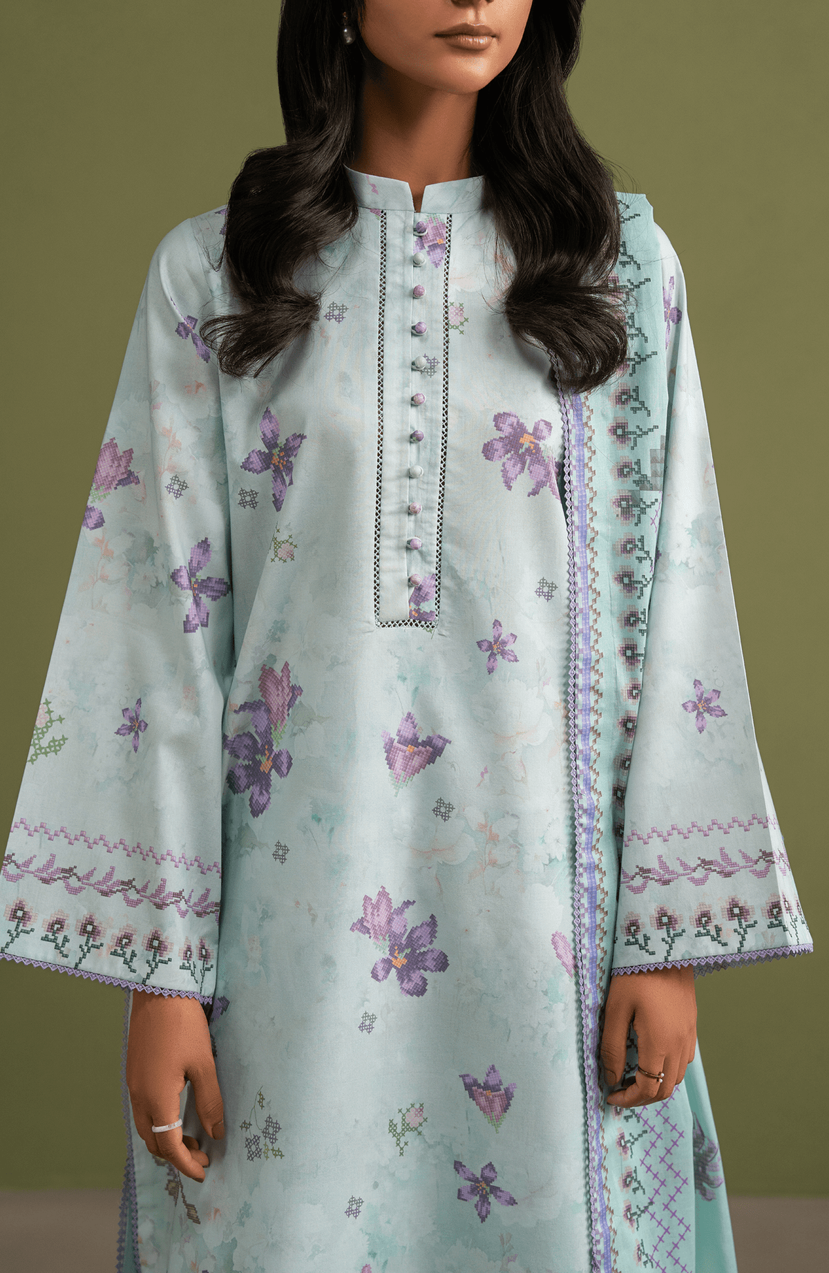 Seran | Essentials Casual | Zerin-Brand:Seran-Type:Ladies Clothes-Sky Blue-Lawn-House of Maryam- Buy in UK, USA