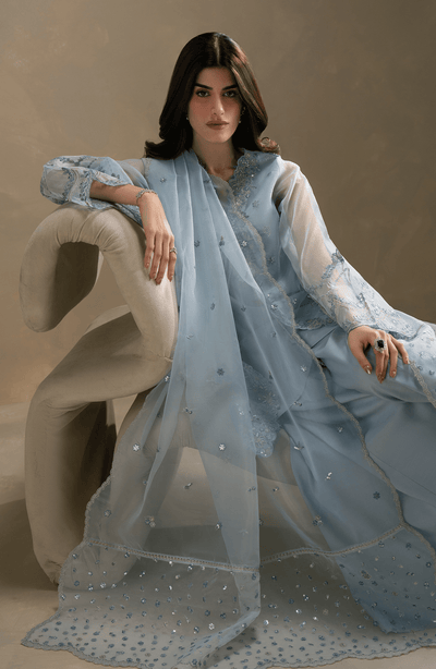 Seran | Lumiere RTW Eid 26 | Ciel-Brand:Seran-Type:Ladies Clothes-Organza - House of Maryam- Buy in UK, USA