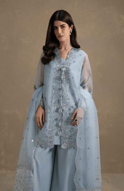 Seran | Lumiere RTW Eid 26 | Ciel-Brand:Seran-Type:Ladies Clothes-Organza - House of Maryam- Buy in UK, USA