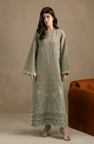 Seran | Lumiere RTW Eid 26 | Dune-Brand:Seran-Type:Ladies Clothes-Spanish Green-Raw Silk-House of Maryam- Buy in UK, USA