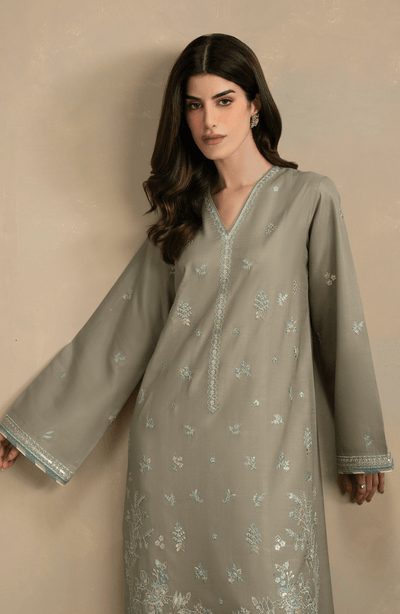 Seran | Lumiere RTW Eid 26 | Dune-Brand:Seran-Type:Ladies Clothes-Spanish Green-Raw Silk-House of Maryam- Buy in UK, USA