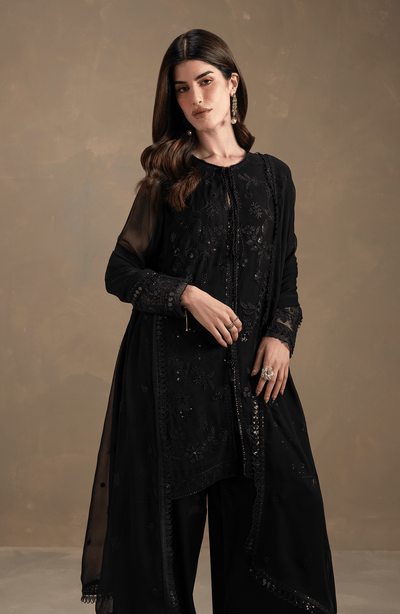 Seran | Lumiere RTW Eid 26 | Eben-Brand:Seran-Type:Ladies Clothes-Black-Chiffon-House of Maryam- Buy in UK, USA