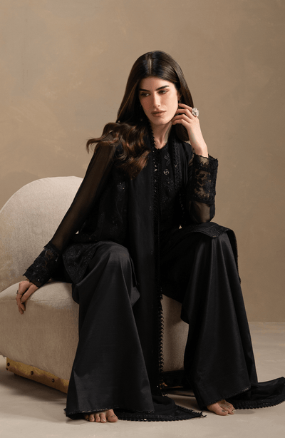 Seran | Lumiere RTW Eid 26 | Eben-Brand:Seran-Type:Ladies Clothes-Black-Chiffon-House of Maryam- Buy in UK, USA