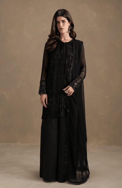 Seran | Lumiere RTW Eid 26 | Eben-Brand:Seran-Type:Ladies Clothes-Black-Chiffon-House of Maryam- Buy in UK, USA