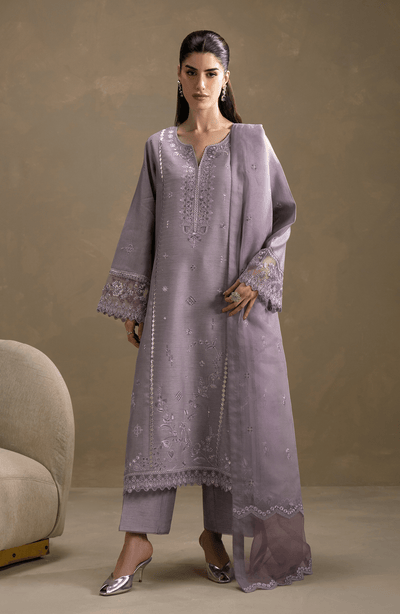 Seran | Lumiere RTW Eid 26 | Lila-Brand:Seran-Type:Ladies Clothes-Lilac Gray-Raw Silk-House of Maryam- Buy in UK, USA