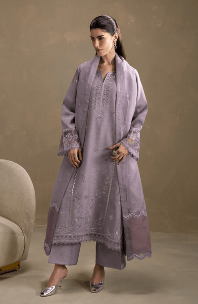 Seran | Lumiere RTW Eid 26 | Lila-Brand:Seran-Type:Ladies Clothes-Lilac Gray-Raw Silk-House of Maryam- Buy in UK, USA