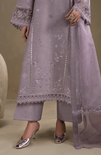 Seran | Lumiere RTW Eid 26 | Lila-Brand:Seran-Type:Ladies Clothes-Lilac Gray-Raw Silk-House of Maryam- Buy in UK, USA