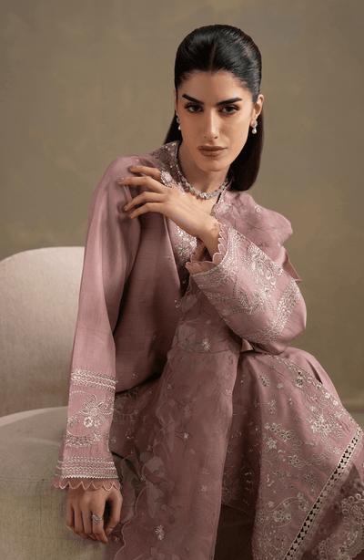 Seran | Lumiere RTW Eid 26 | Rosalie-Brand:Seran-Type:Ladies Clothes-Dusty Rose-Raw Silk-House of Maryam- Buy in UK, USA