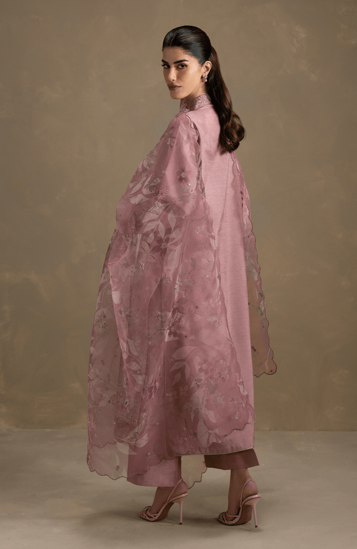 Seran | Lumiere RTW Eid 26 | Rosalie-Brand:Seran-Type:Ladies Clothes-Dusty Rose-Raw Silk-House of Maryam- Buy in UK, USA