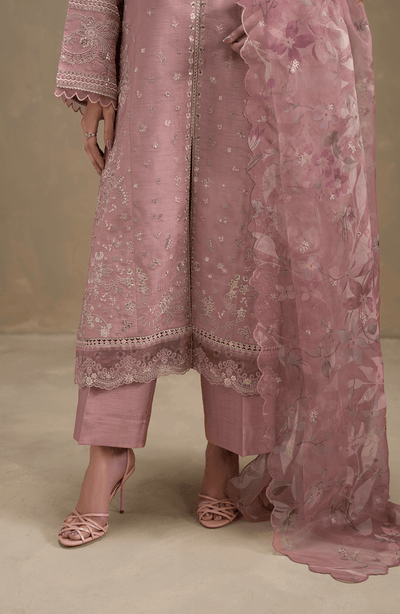 Seran | Lumiere RTW Eid 26 | Rosalie-Brand:Seran-Type:Ladies Clothes-Dusty Rose-Raw Silk-House of Maryam- Buy in UK, USA