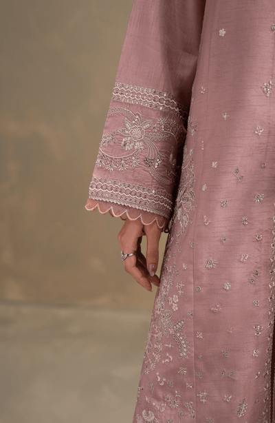 Seran | Lumiere RTW Eid 26 | Rosalie-Brand:Seran-Type:Ladies Clothes-Dusty Rose-Raw Silk-House of Maryam- Buy in UK, USA