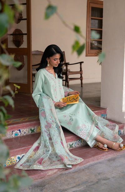 Seran | Luxury Lawn | Abeer-Brand:Seran-Type:Ladies Clothes-Pale Mint Green-Lawn-House of Maryam- Buy in UK, USA
