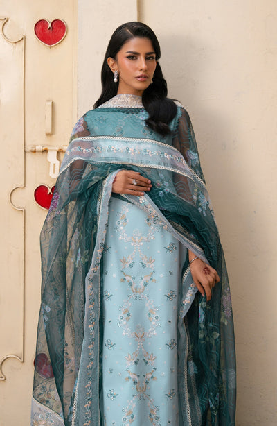 Seran | Luxury Lawn | Inaya-Brand:Seran-Type:Ladies Clothes-Light Blue-Lawn-House of Maryam- Buy in UK, USA
