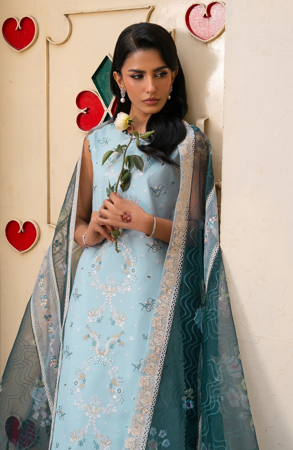 Seran | Luxury Lawn | Inaya-Brand:Seran-Type:Ladies Clothes-Light Blue-Lawn-House of Maryam- Buy in UK, USA