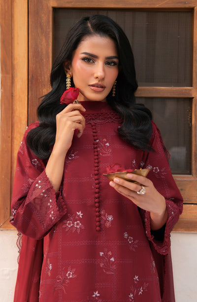 Seran | Luxury Lawn |Leeha-Brand:Seran-Type:Ladies Clothes-Purplish Red-Lawn-House of Maryam- Buy in UK, USA