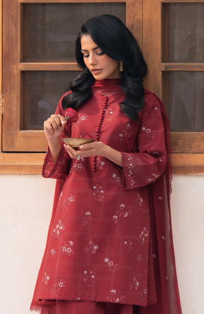 Seran | Luxury Lawn |Leeha-Brand:Seran-Type:Ladies Clothes-Purplish Red-Lawn-House of Maryam- Buy in UK, USA