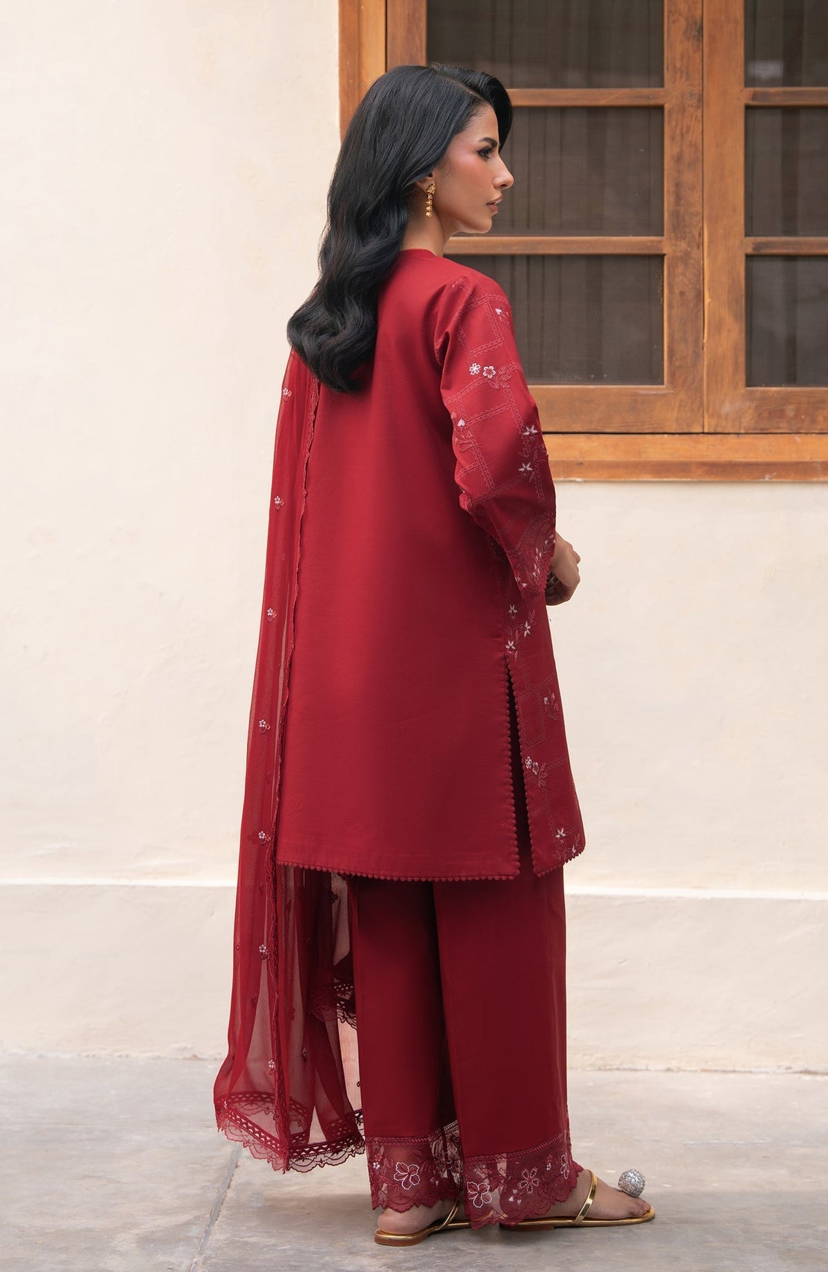 Seran | Luxury Lawn |Leeha-Brand:Seran-Type:Ladies Clothes-Purplish Red-Lawn-House of Maryam- Buy in UK, USA