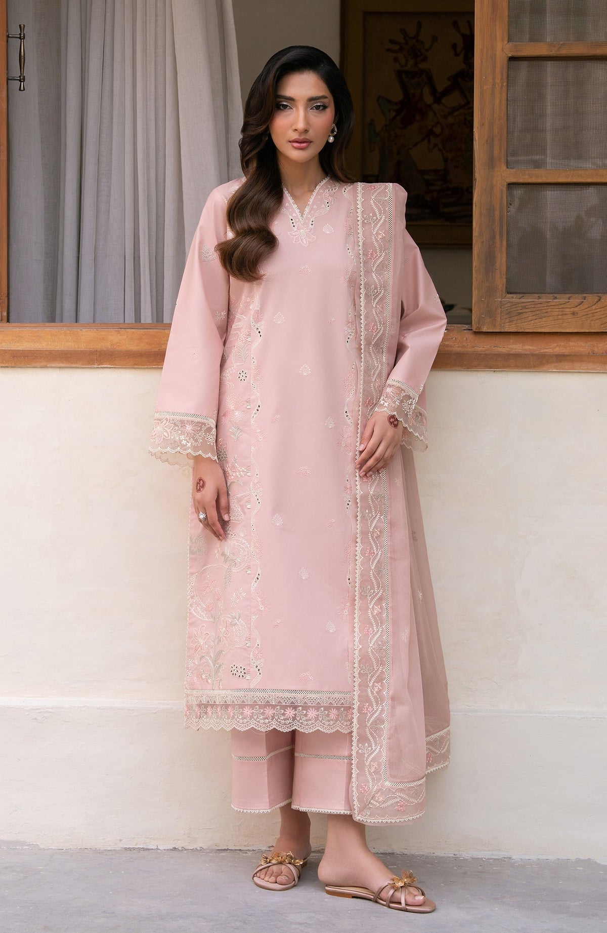 Seran | Luxury Lawn | Mehrin-Brand:Seran-Type:Ladies Clothes-Pink-Lawn-House of Maryam- Buy in UK, USA