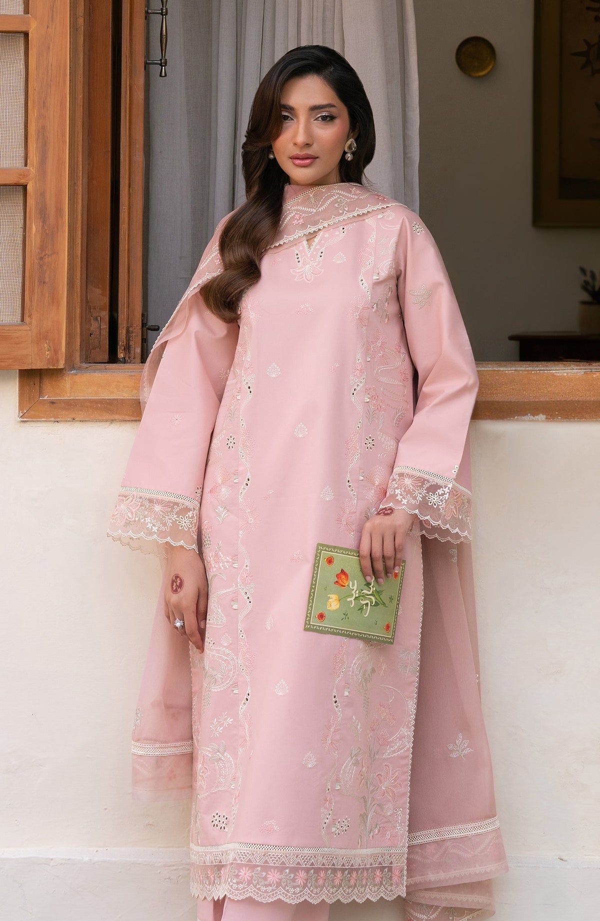 Seran | Luxury Lawn | Mehrin-Brand:Seran-Type:Ladies Clothes-Pink-Lawn-House of Maryam- Buy in UK, USA