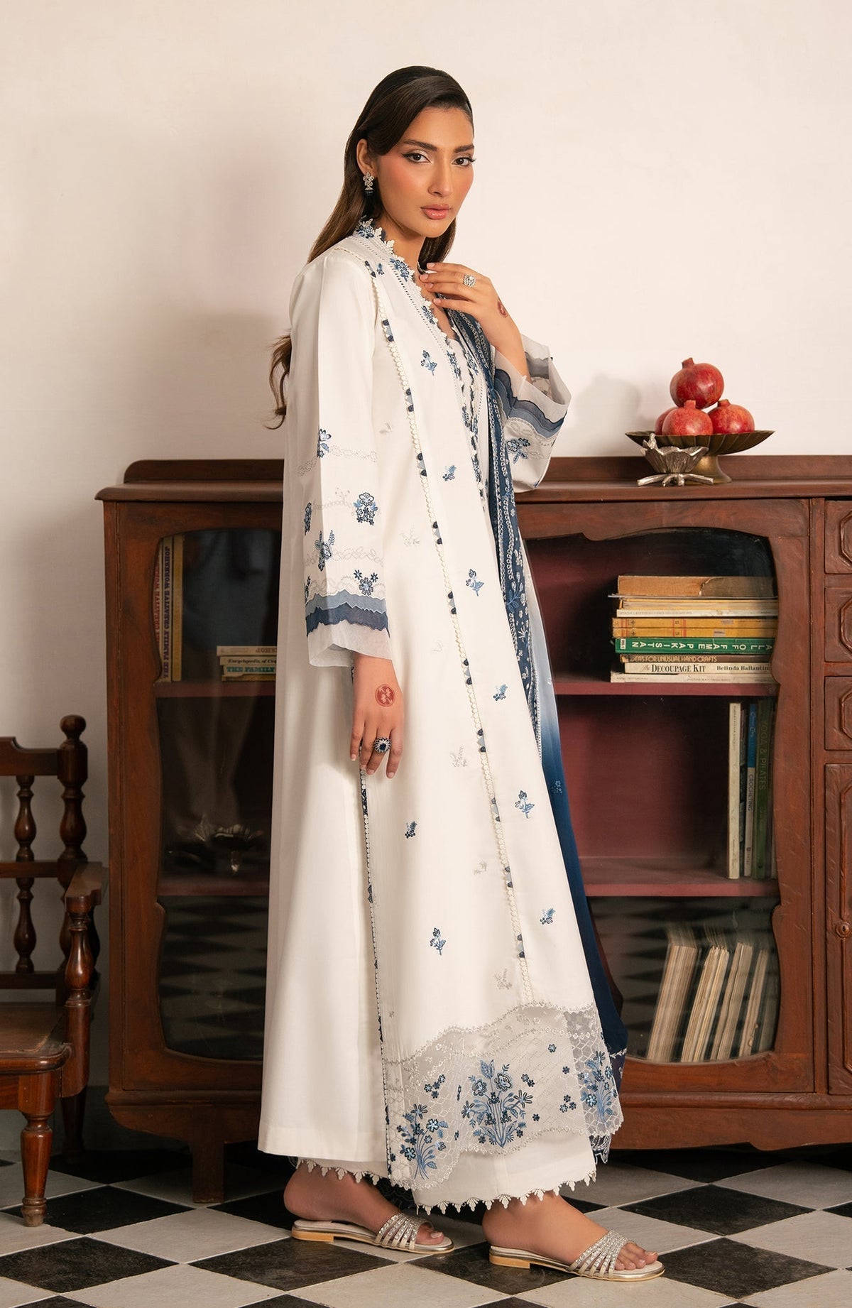 Seran | Luxury Lawn |Raen-Brand:Seran-Type:Ladies Clothes-Lawn-Ivory-House of Maryam- Buy in UK, USA