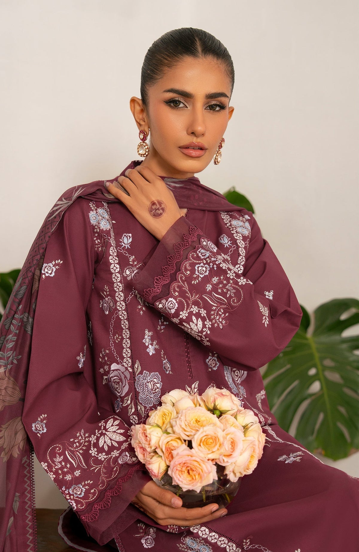 Seran | Luxury Lawn | Rehma-Brand:Seran-Type:Ladies Clothes-Berry-Lawn-House of Maryam- Buy in UK, USA