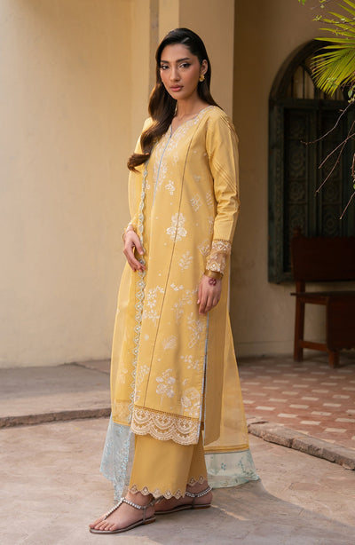 Seran | Luxury Lawn | Zira-Brand:Seran-Type:Ladies Clothes-Dust Yellow-Lawn-House of Maryam- Buy in UK, USA