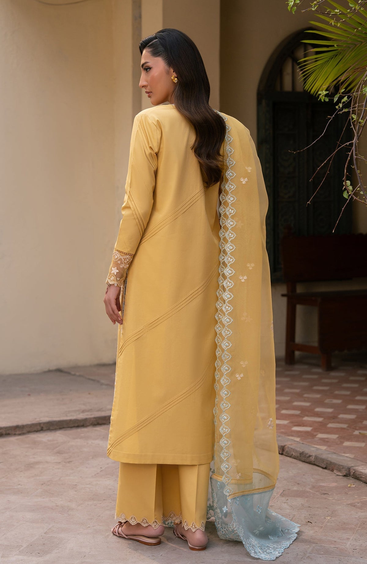 Seran | Luxury Lawn | Zira-Brand:Seran-Type:Ladies Clothes-Dust Yellow-Lawn-House of Maryam- Buy in UK, USA