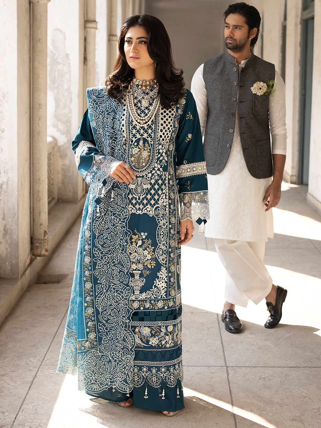 Mahnur | Mahrukh Luxury Lawn 24 | SERENE by Designer Mahnur - House of Maryam - Pakistani Designer Ethnic Wear in {{ shop.shopifyCountryName }}