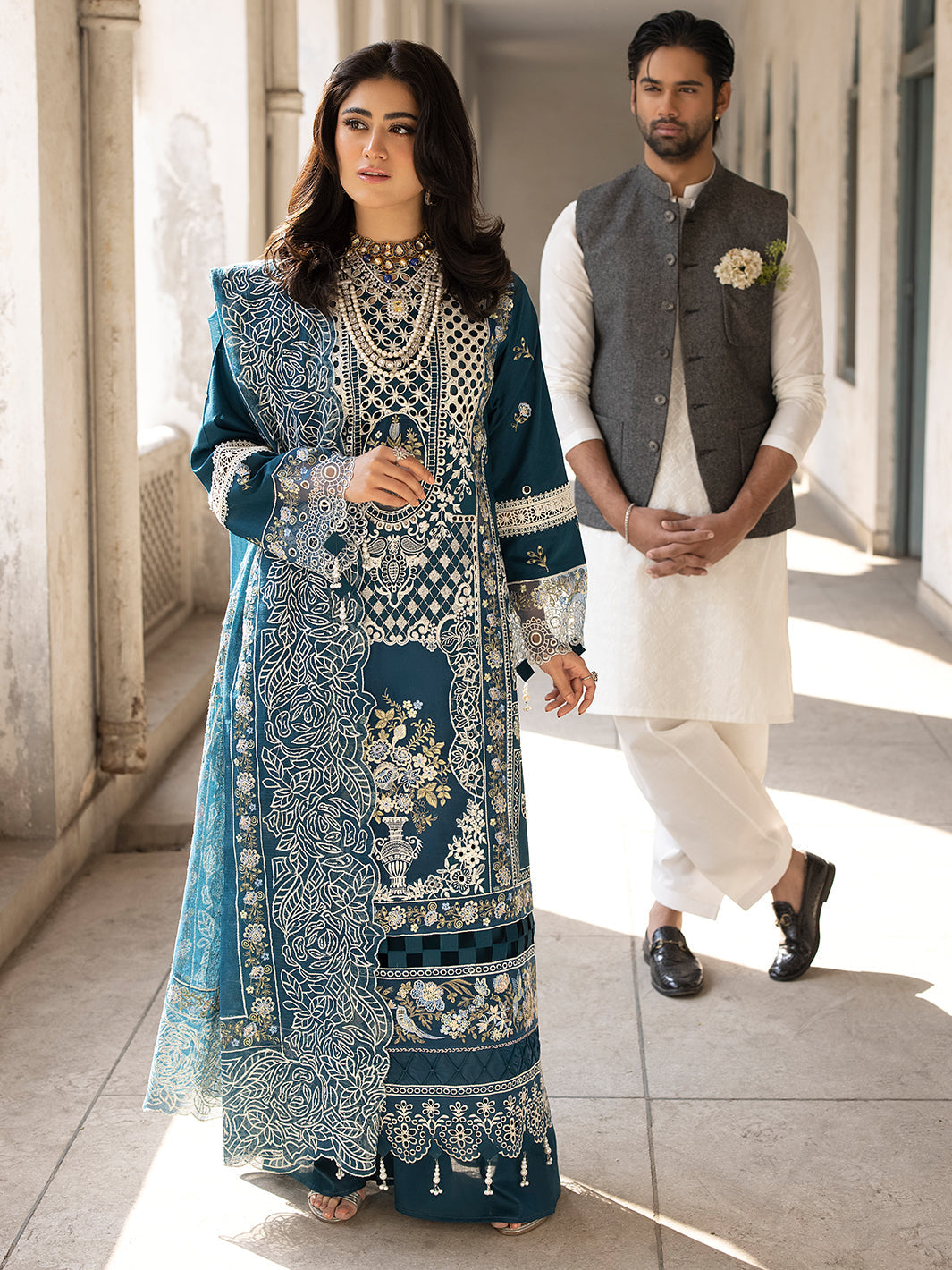 Mahnur | Mahrukh Luxury Lawn 24 | SERENE by Designer Mahnur - House of Maryam - Pakistani Designer Ethnic Wear in {{ shop.shopifyCountryName }}