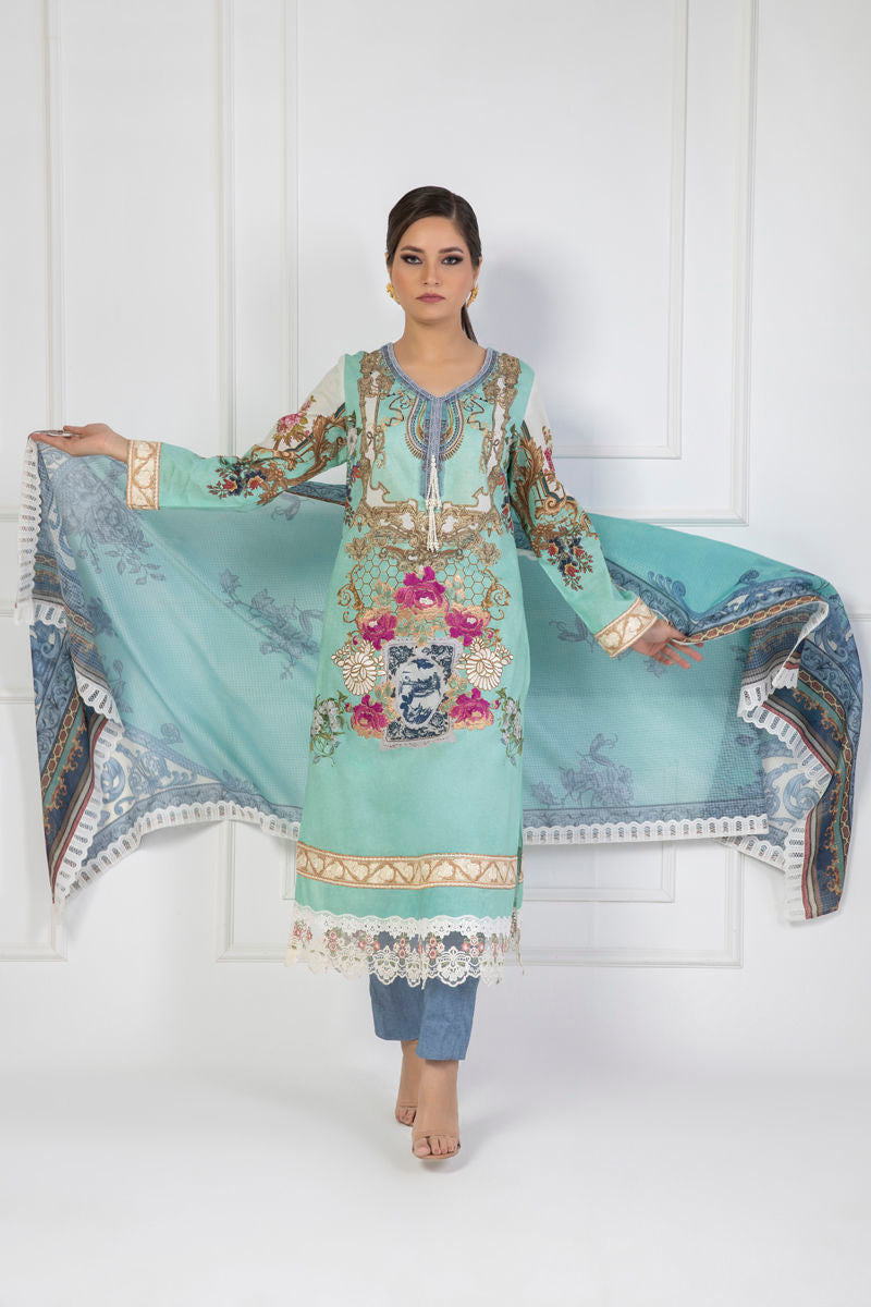 Shamaeel Ansari | Lawn 24 | LV112 -  Shamaeel Ansari Luxury - Original Designer Dress - House of Maryam
